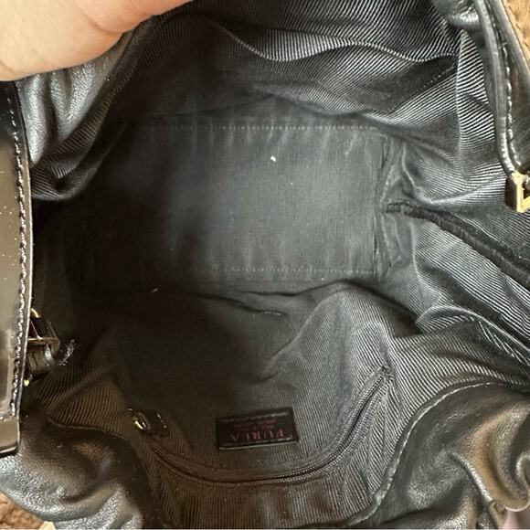 FURLA Black Woven Caos Leather Shoulder bucket bag with Textured Design - Picture 11 of 11